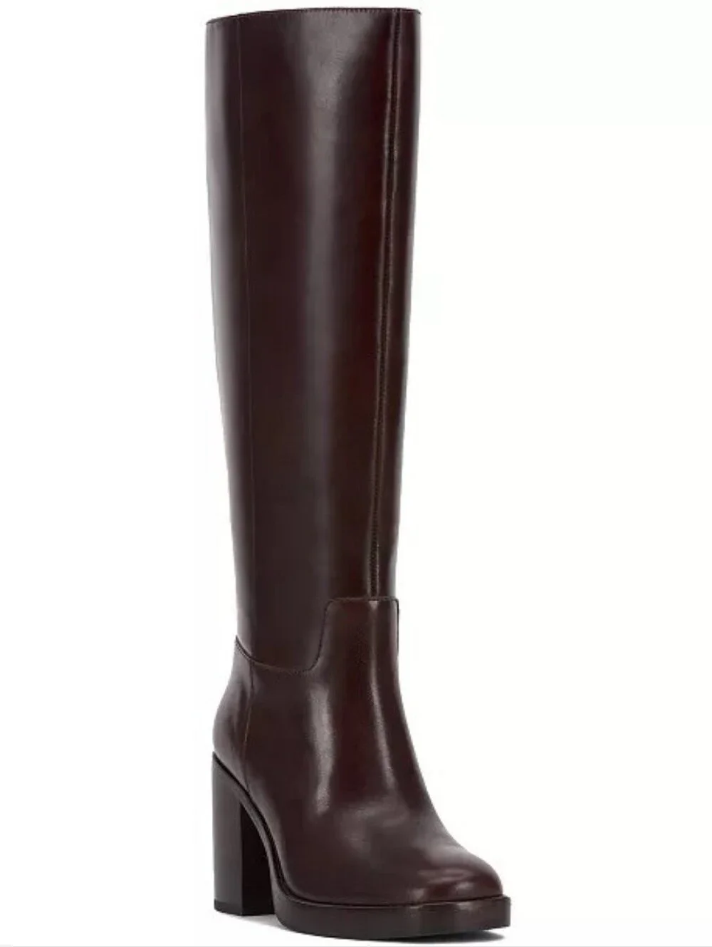 Vince Camuto Women's Over-the-Knee Leather Block Heel Boot - Dark Brown, 9 NWOT